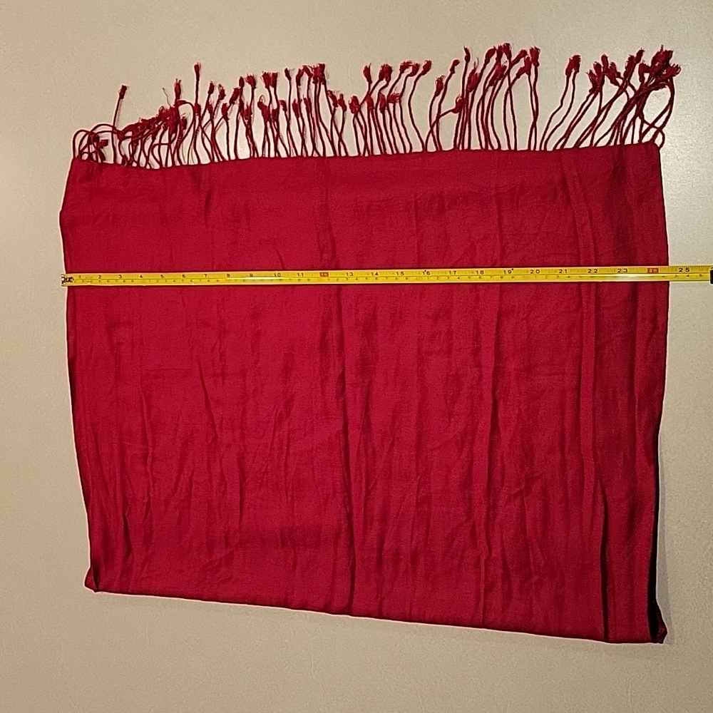 True Red Pashmina Scarf - Picture 2 of 3